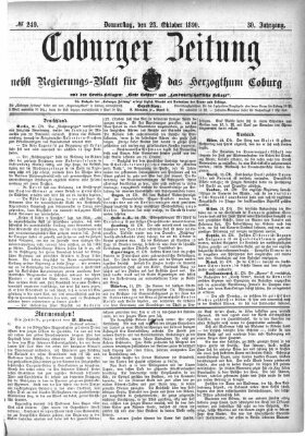 Coburger Zeitung Donnerstag 23. Oktober 1890