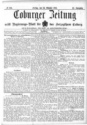 Coburger Zeitung Freitag 24. Oktober 1890