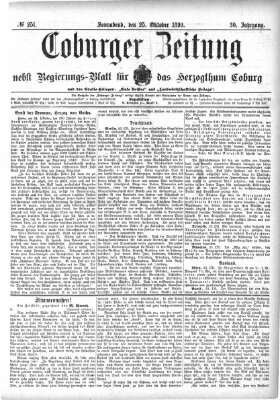 Coburger Zeitung Samstag 25. Oktober 1890