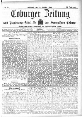 Coburger Zeitung Mittwoch 29. Oktober 1890