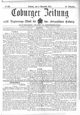 Coburger Zeitung Sonntag 2. November 1890