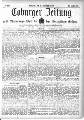 Coburger Zeitung Mittwoch 5. November 1890