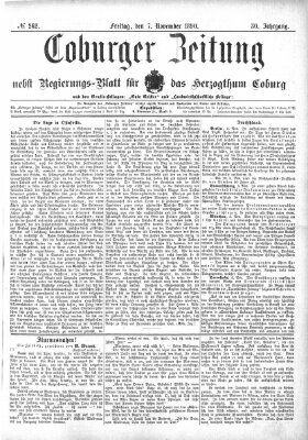 Coburger Zeitung Freitag 7. November 1890