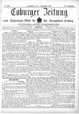 Coburger Zeitung Samstag 8. November 1890