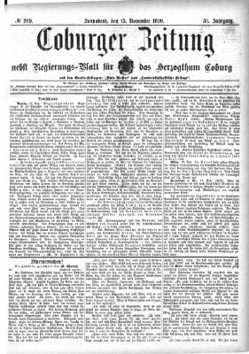 Coburger Zeitung Samstag 15. November 1890