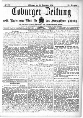 Coburger Zeitung Mittwoch 19. November 1890