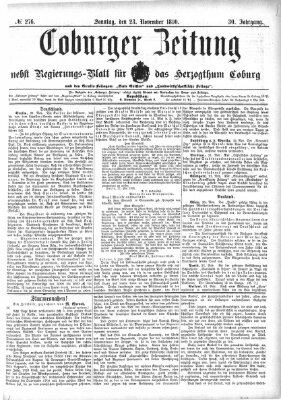 Coburger Zeitung Sonntag 23. November 1890