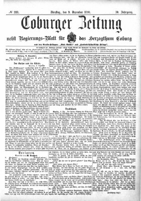 Coburger Zeitung Dienstag 9. Dezember 1890