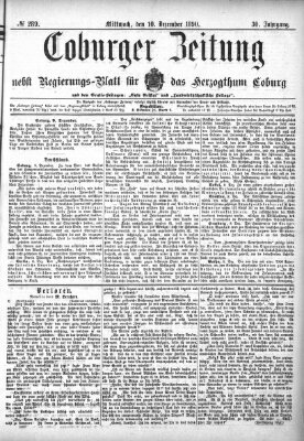 Coburger Zeitung Mittwoch 10. Dezember 1890