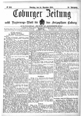 Coburger Zeitung Sonntag 14. Dezember 1890