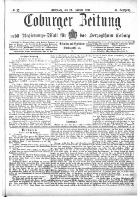 Coburger Zeitung Mittwoch 28. Januar 1891