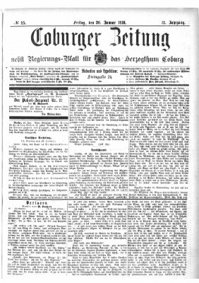 Coburger Zeitung Freitag 30. Januar 1891