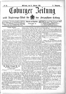 Coburger Zeitung Mittwoch 11. Februar 1891