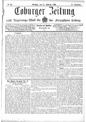 Coburger Zeitung Dienstag 17. Februar 1891