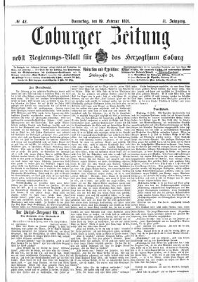 Coburger Zeitung Donnerstag 19. Februar 1891