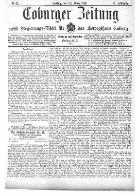 Coburger Zeitung Friday 20. March 1891