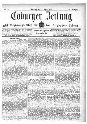 Coburger Zeitung Sonntag 5. April 1891