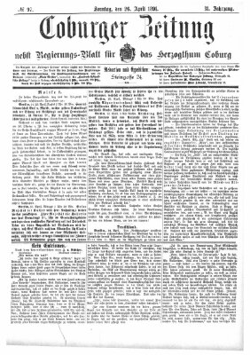 Coburger Zeitung Sonntag 26. April 1891