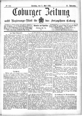 Coburger Zeitung Sonntag 3. Mai 1891