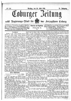 Coburger Zeitung Dienstag 26. Mai 1891