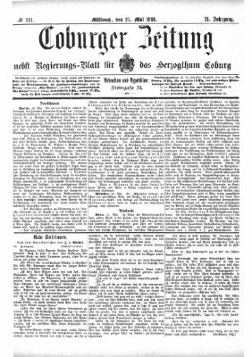 Coburger Zeitung Mittwoch 27. Mai 1891