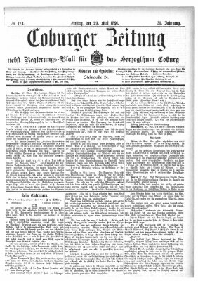 Coburger Zeitung Freitag 29. Mai 1891