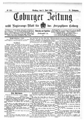 Coburger Zeitung Dienstag 2. Juni 1891