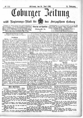 Coburger Zeitung Mittwoch 10. Juni 1891