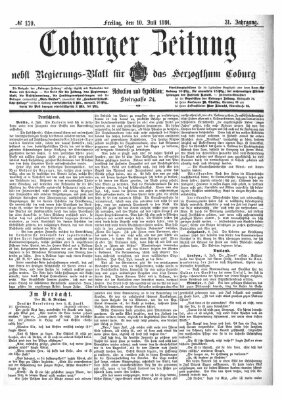 Coburger Zeitung Freitag 10. Juli 1891