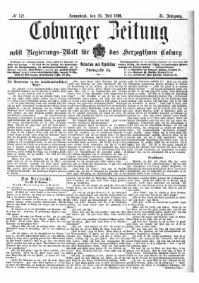 Coburger Zeitung Samstag 25. Juli 1891