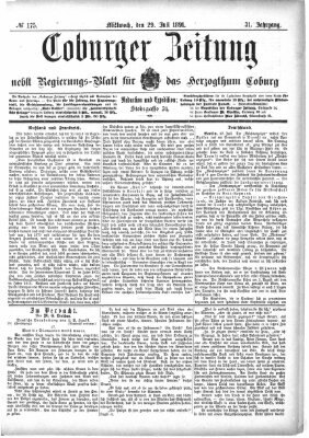 Coburger Zeitung Mittwoch 29. Juli 1891