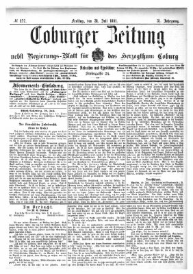 Coburger Zeitung Freitag 31. Juli 1891