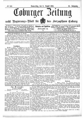 Coburger Zeitung Donnerstag 6. August 1891