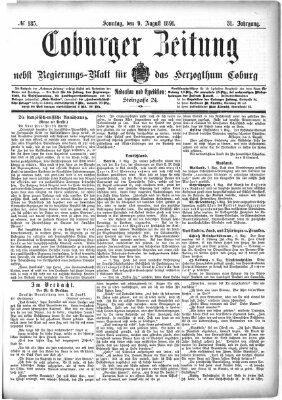 Coburger Zeitung Sonntag 9. August 1891