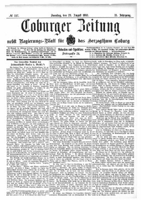 Coburger Zeitung Sonntag 23. August 1891