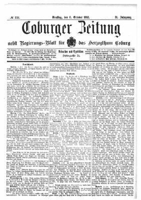 Coburger Zeitung Dienstag 6. Oktober 1891