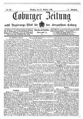 Coburger Zeitung Dienstag 13. Oktober 1891