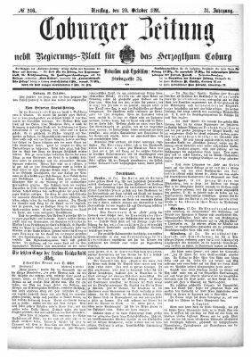 Coburger Zeitung Dienstag 20. Oktober 1891