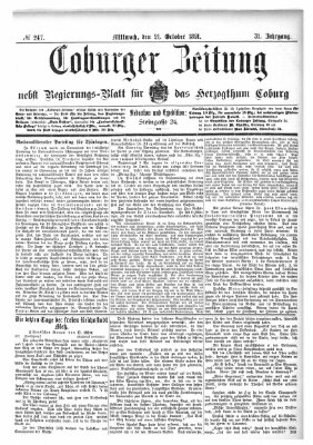 Coburger Zeitung Mittwoch 21. Oktober 1891