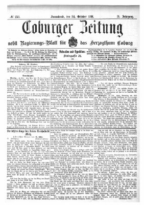 Coburger Zeitung Samstag 24. Oktober 1891