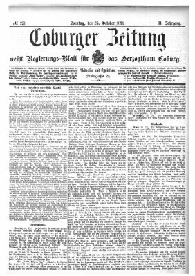 Coburger Zeitung Sonntag 25. Oktober 1891