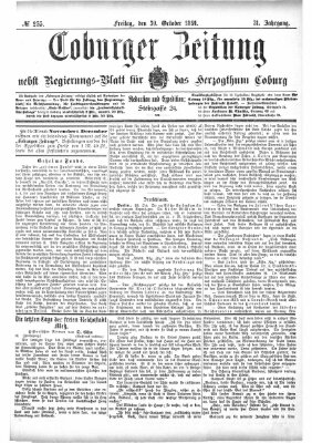 Coburger Zeitung Freitag 30. Oktober 1891