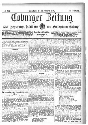 Coburger Zeitung Samstag 31. Oktober 1891