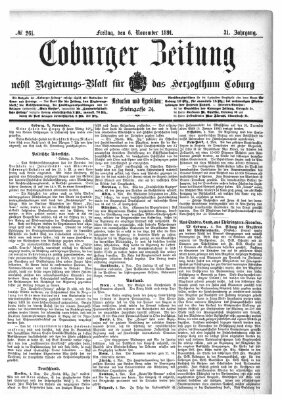 Coburger Zeitung Freitag 6. November 1891