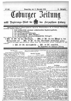 Coburger Zeitung Donnerstag 17. Dezember 1891