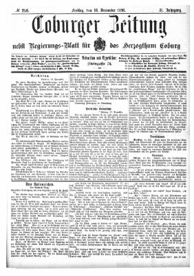 Coburger Zeitung Freitag 18. Dezember 1891