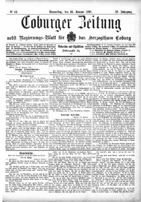 Coburger Zeitung Donnerstag 28. Januar 1892