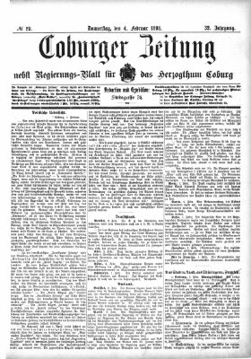 Coburger Zeitung Donnerstag 4. Februar 1892