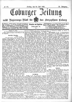 Coburger Zeitung Freitag 29. Juli 1892