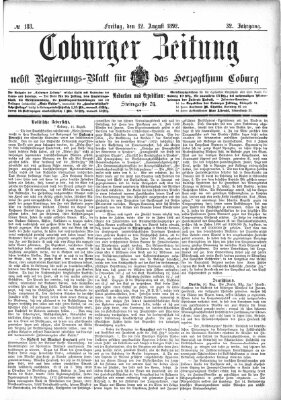 Coburger Zeitung Freitag 12. August 1892